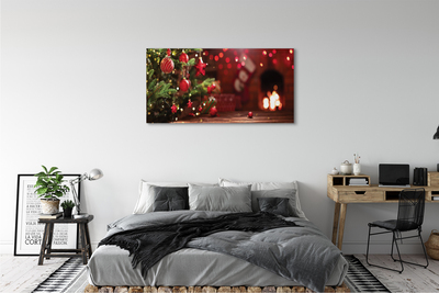 Obraz na plátne Ozdoby vianočný strom darčeky