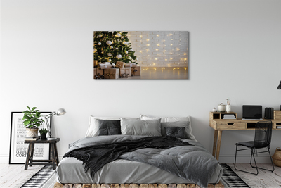 Obraz na plátne Ozdoby na vianočný stromček darčeky