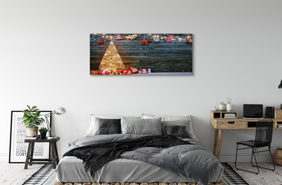 Obraz na plátne Darčeky Vianočný strom dekorácie dosky