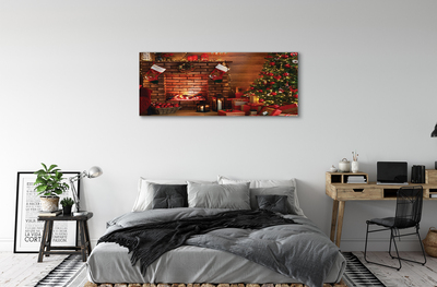 Obraz na plátne Ozdoby na vianočný stromček darčeky ohnisko
