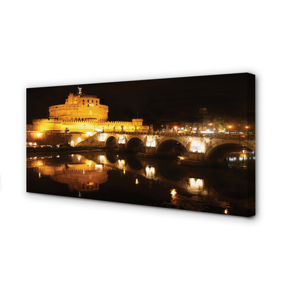 Obraz na plátne Rome River mosty v noci