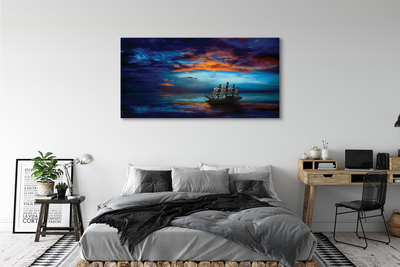 Obraz canvas Zamračené morská loď večer
