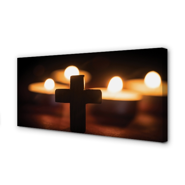 Obraz na plátne kríž sviečok