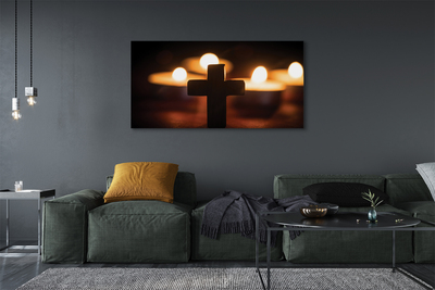 Obraz na plátne kríž sviečok