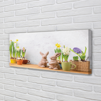 Obraz na plátne kvety králiky