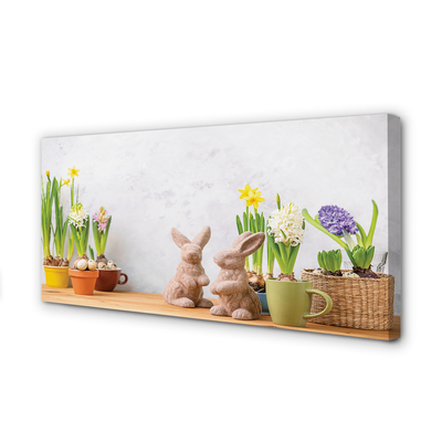 Obraz na plátne kvety králiky