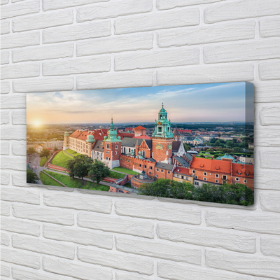 Obraz na plátne Krakow castle panorama svitania