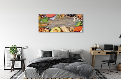 Obraz canvas Fazuľa brokolica avokádo orechy