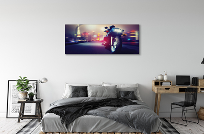 Obraz canvas Motocykel sky city