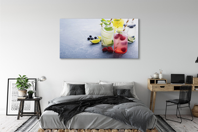 Obraz canvas Koktejl malina vápno citrón