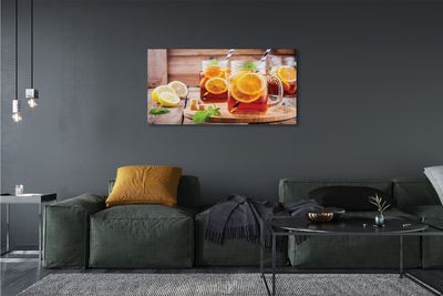Obraz canvas Ice Tea citrusové slamky