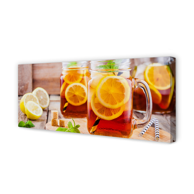 Obraz canvas Ice Tea citrusové slamky