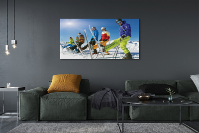 Obraz canvas Lyžiari zimné hory