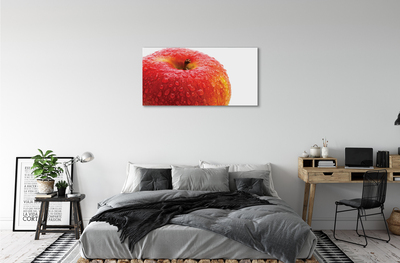 Obraz canvas Kvapôčky vody na jablko