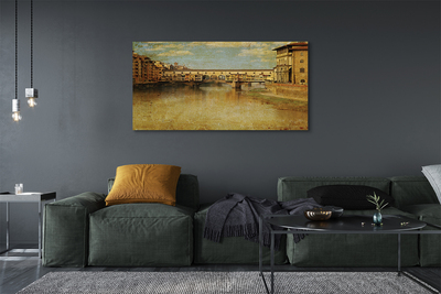 Obraz na plátne Italy River Mosty budovy