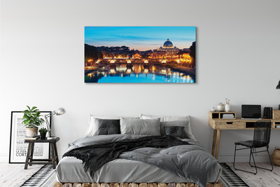 Obraz na plátne Rím západu slnka riečne mosty