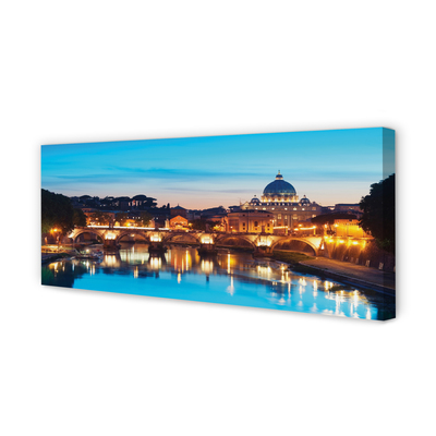 Obraz na plátne Rím západu slnka riečne mosty