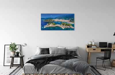Obraz na plátne Grécko Panorama more mesto