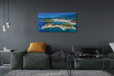 Obraz na plátne Grécko Panorama more mesto
