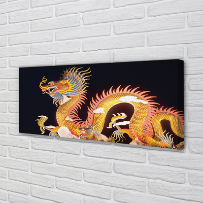 Obraz canvas Golden Japanese Dragon