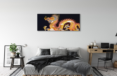 Obraz canvas Golden Japanese Dragon