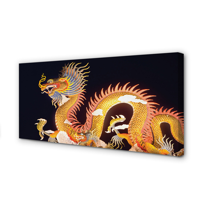 Obraz canvas Golden Japanese Dragon