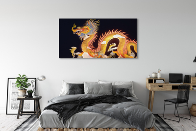 Obraz canvas Golden Japanese Dragon