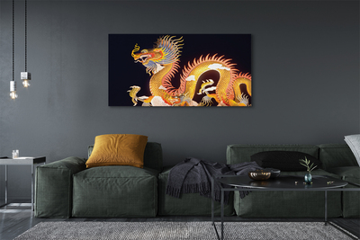 Obraz canvas Golden Japanese Dragon