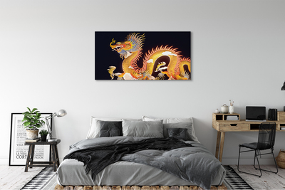 Obraz canvas Golden Japanese Dragon