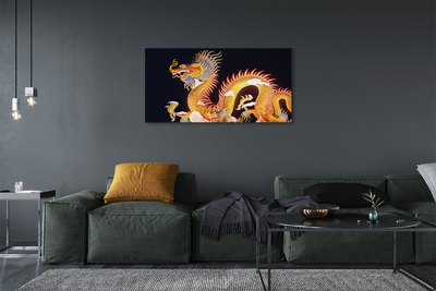 Obraz canvas Golden Japanese Dragon