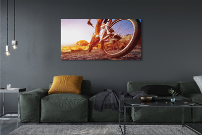 Obraz canvas Bicykel horskej ceste západ