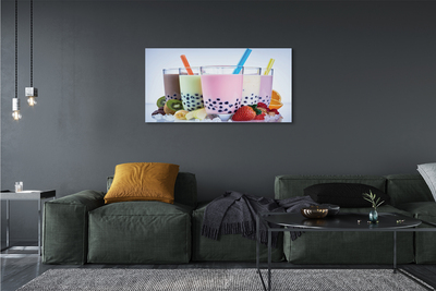 Obraz canvas Mliečne koktaily s ovocím