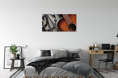Obraz canvas Gitara Mikrofón tyčinky