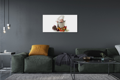 Obraz canvas Dieťa lyžičkou hrniec