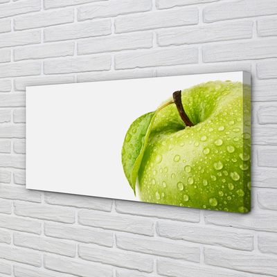 Obraz canvas Jablko zelená vodné kvapky