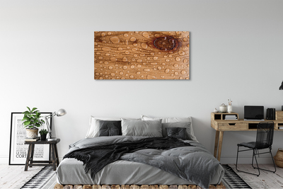 Obraz canvas Kvapky vody dreva