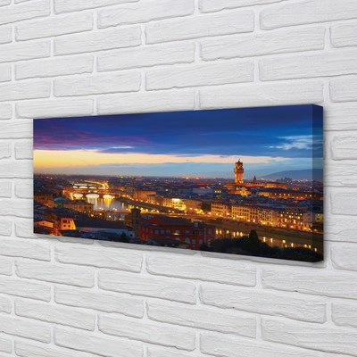 Obraz na plátne Taliansko Night panorama mostov