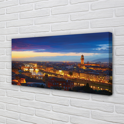 Obraz na plátne Taliansko Night panorama mostov