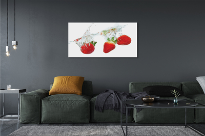 Obraz canvas Water Strawberry biele pozadie