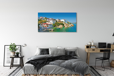 Obraz na plátne Grécko stavieb pobrežie morská