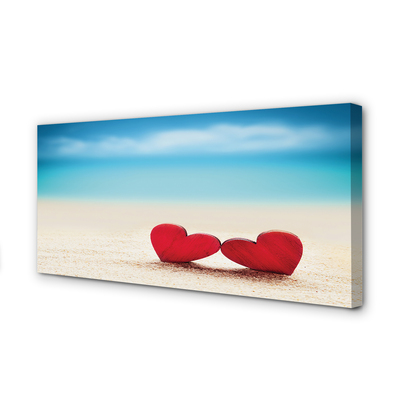 Obraz canvas Srdce červené piesočné more