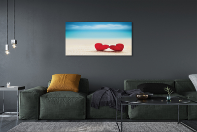 Obraz canvas Srdce červené piesočné more