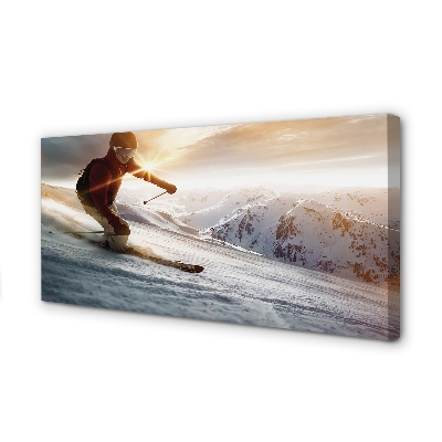 Obraz canvas lyžiarske palice muž