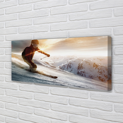 Obraz canvas lyžiarske palice muž