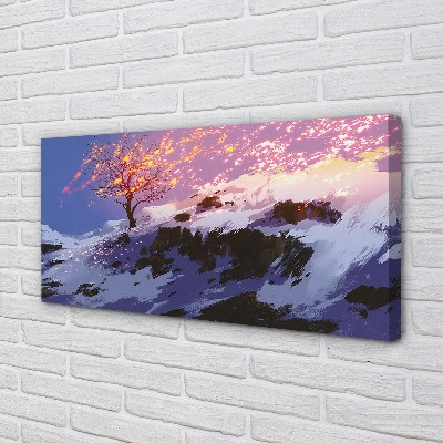 Obraz canvas Zimné strom top