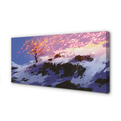 Obraz canvas Zimné strom top