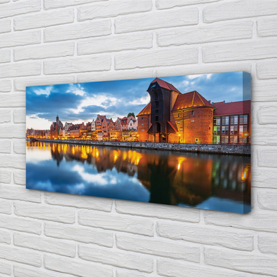 Obraz na plátne Gdańsk riečne budovy