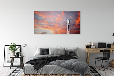 Obraz na plátne Rebrík slnko oblohu