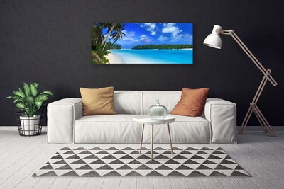 Obraz na plátne Pláž palmy more krajina