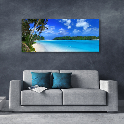 Obraz na plátne Pláž palmy more krajina